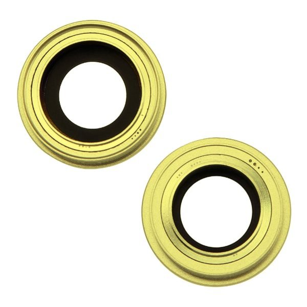 For Apple iPhone 14 / 14 Plus Replacement Rear Camera Lens With Cover Bezel Ring (Yellow)