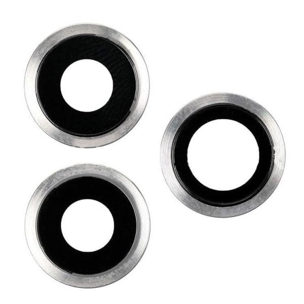 For Apple iPhone 11 Pro / 11 Pro Max Replacement Camera Lens With Bezel (Silver)