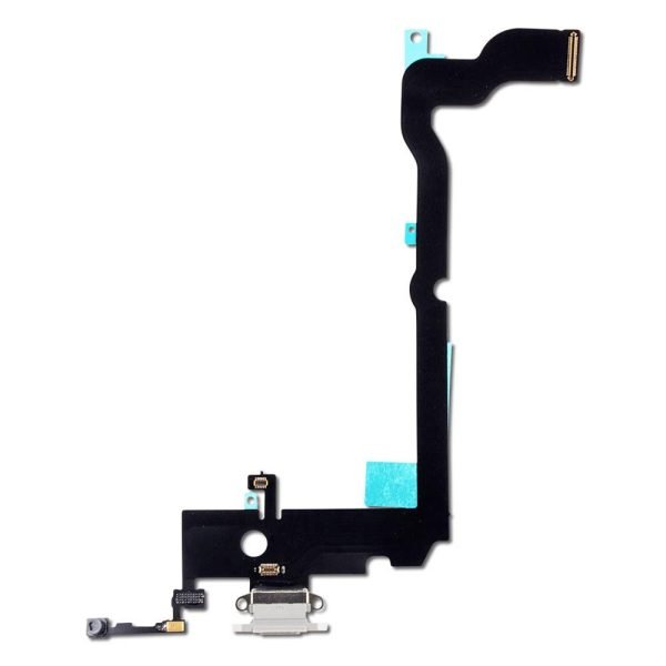 For Apple iPhone XS Max Replacement Charging Port & Microphone Flex - Silver (AM)