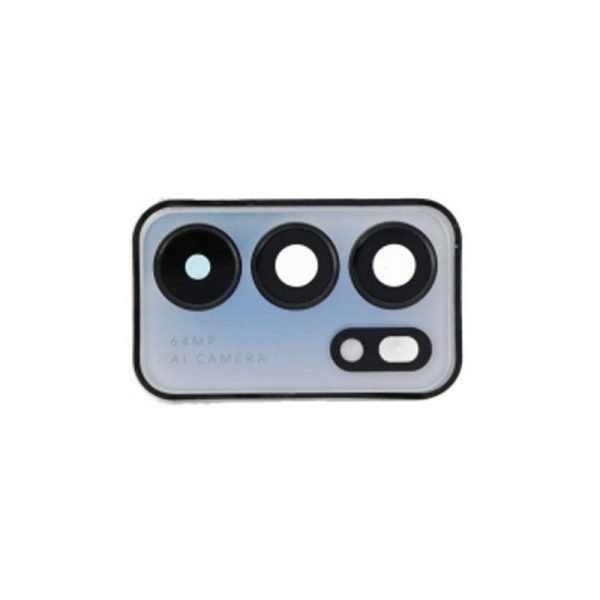 For Oppo Reno6 5G Replacement Rear Camera Lens With Cover Bezel Ring (Blue)
