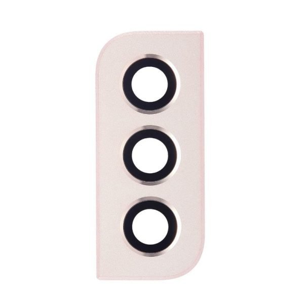 For Samsung Galaxy S22 5G S901B / S22+ S906E Replacement Rear Camera Lens With Cover Bezel Ring (Pink Gold)