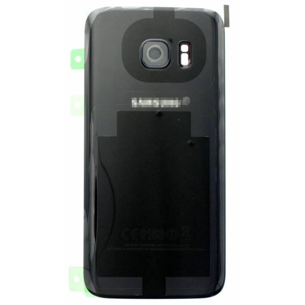 For Samsung Galaxy S7 Replacement Rear Battery Cover inc Camera Lens with Adhesive (Black)